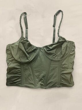 gilly hicks olive green corset top